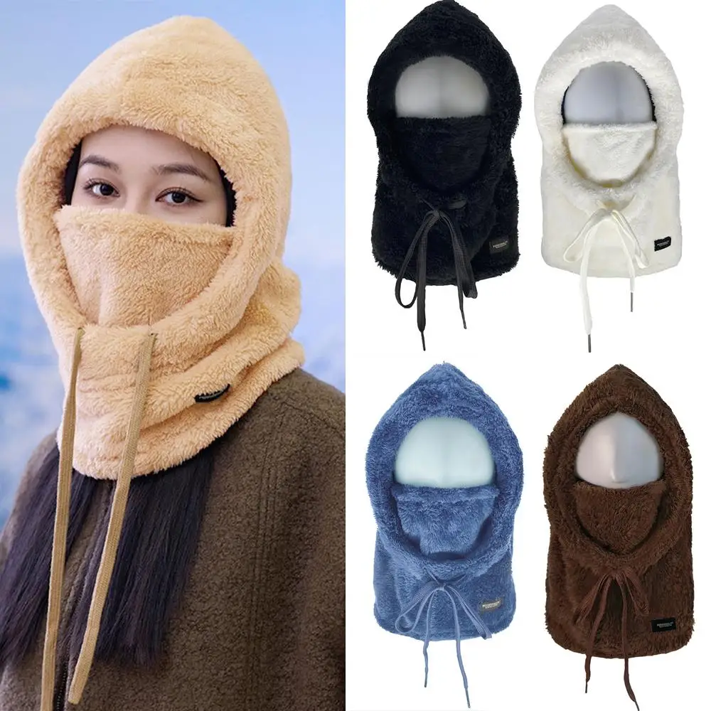 Adjustable Balaclava Thermal Windproof Ski Hood Solid Color Cycling Windproof Cap Outdoor Warm Cycling Neck Cover Full Face Mask