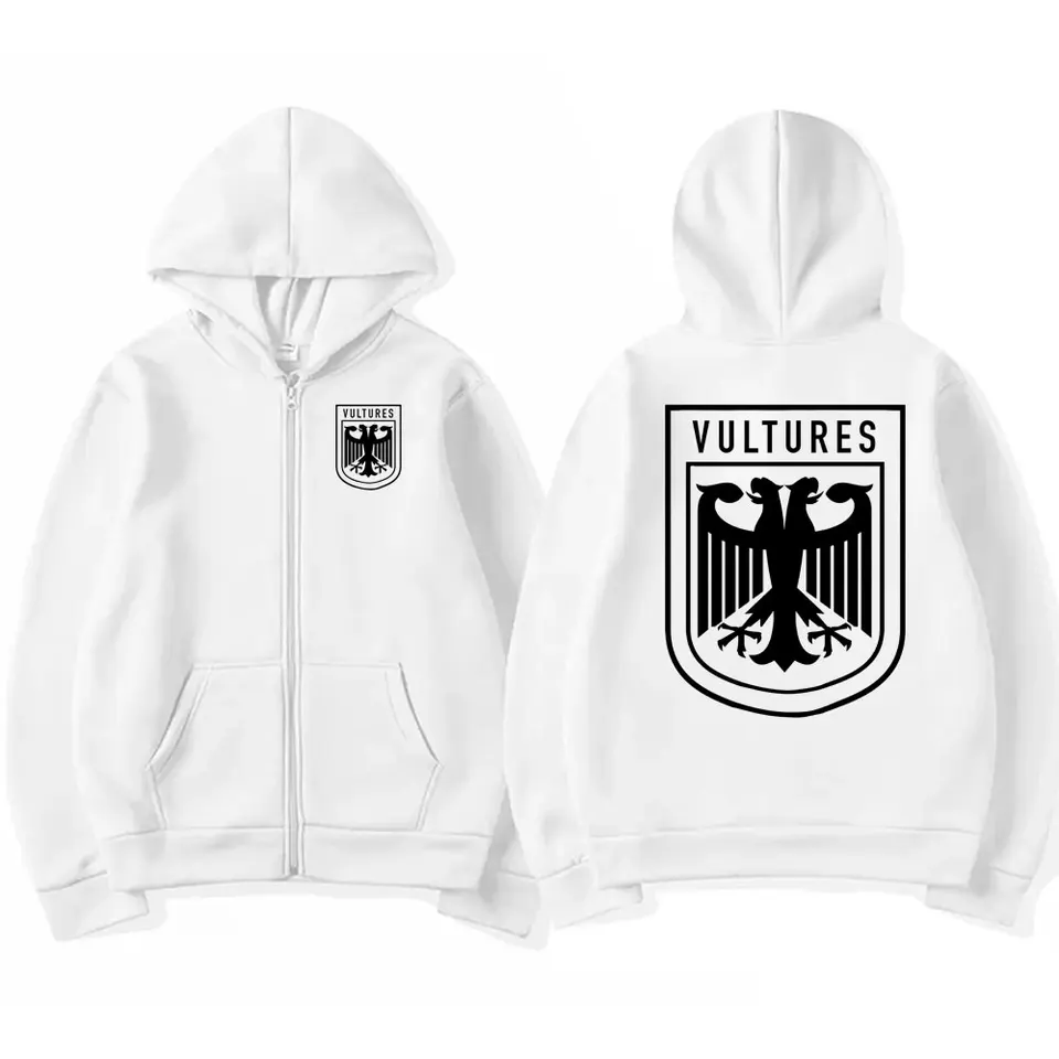 Rapper Kanye West Vultures New Music Album Printed Zipper Hoodie