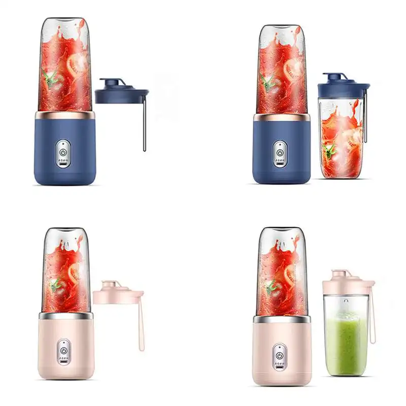 300Ml Portable Juicer Blender Electric Fruit Juicer USB Charging Lemon Orange Fruit Juicing Cup Smoothie Blender Pink A