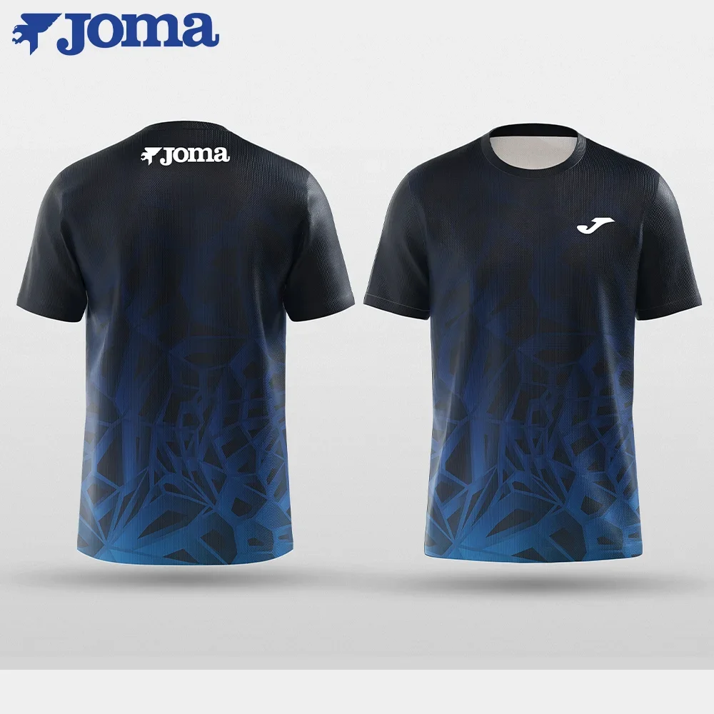 JOMA Summer Bright Color 3D Printing Men's T-shirt Quick Dry Breathable Outdoor Sports Tops Fitness Cycling Casual Street Short