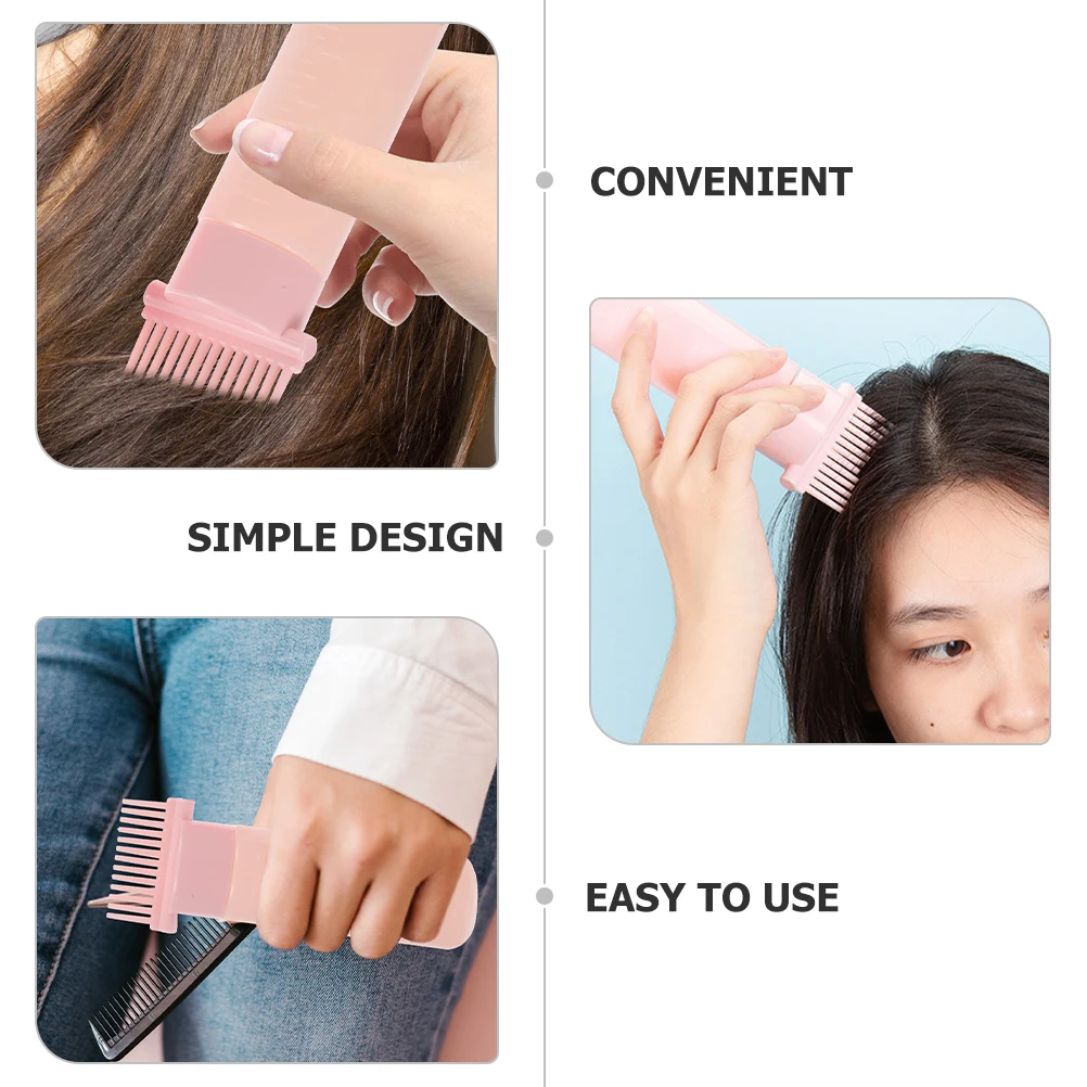 

3 Pcs Hair Care Massage Comb Root Bottle Applicator White Pink Black Scalp Dye Oil Coloring Reusable Storage