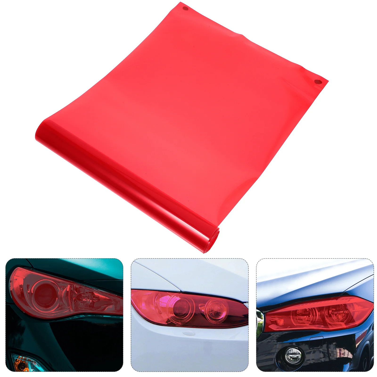 

30x120cm Headlight Tint Film Red Premium Self Adhesive Heat Water Resistant for Taillight Fog Light Protection Easy to Clean