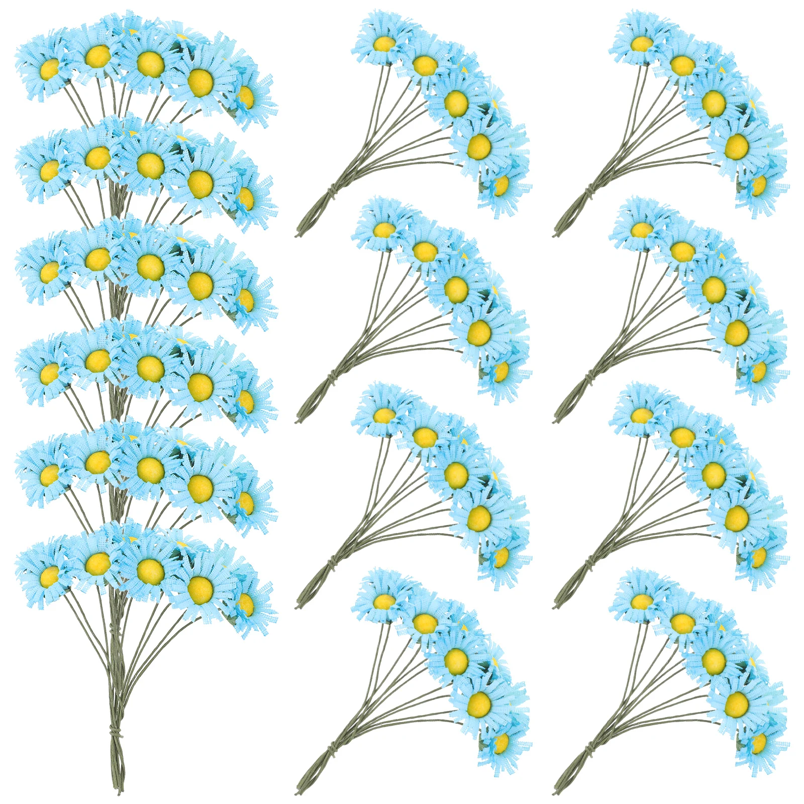 

100 Pcs Simulated Chrysanthemum Decoration Flowers Fake Daisy Wedding Artificial Faux Wildflowers Bouquet Silk Cloth Daisies