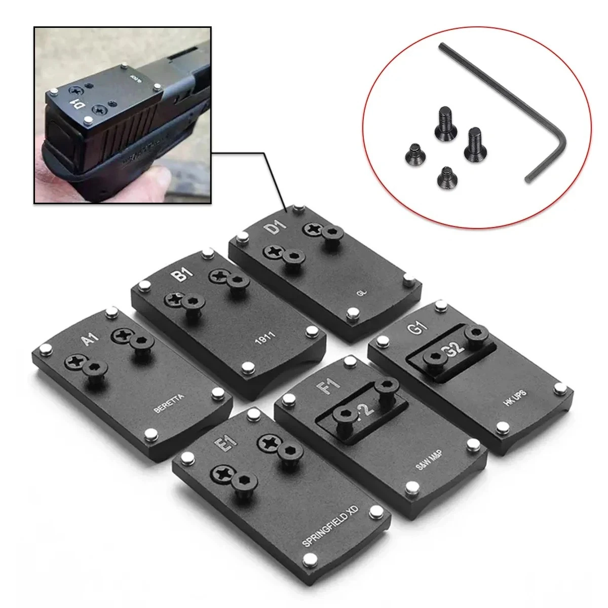 Optics Berett Red Dot Sight Scope Mount Base For Glk 1911 M&P S&W HK USP S G P226 Springfield XD Mount Adapter Plate