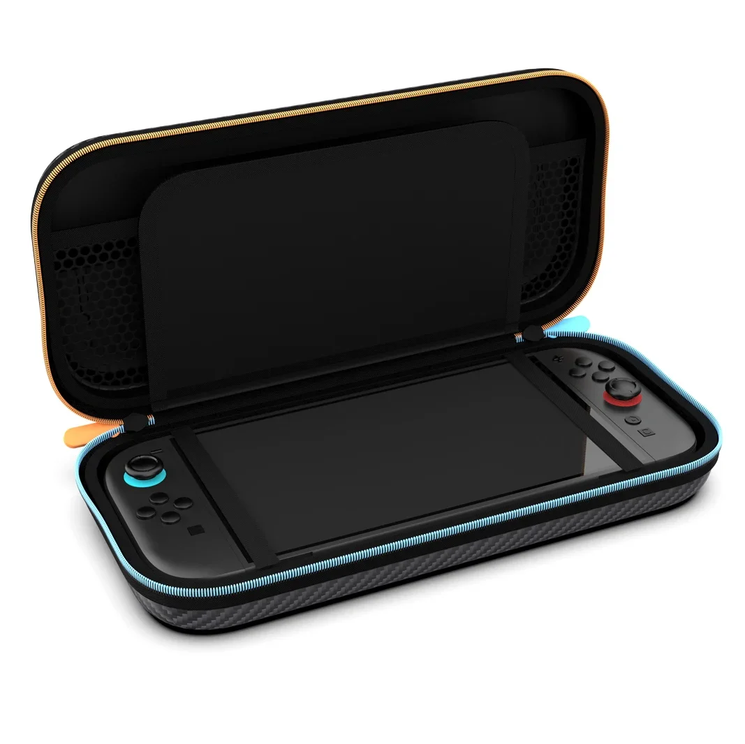 Ipega Storage Bag For Nintendo Switch 2 Carbon Fiber Pattern Portable Protective Case NS2 Switch2 Handheld Hard Carrying Shell