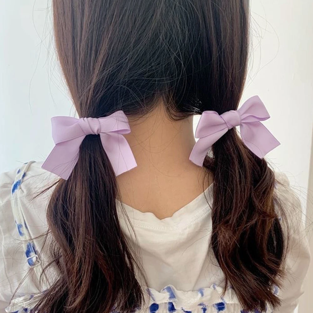 1 PC Fashion Bow Knot Hair Ties Scrunchies Women Girls Elastic Hair Bands Headwear Ribbon Bow Ponytail Hair Accessories