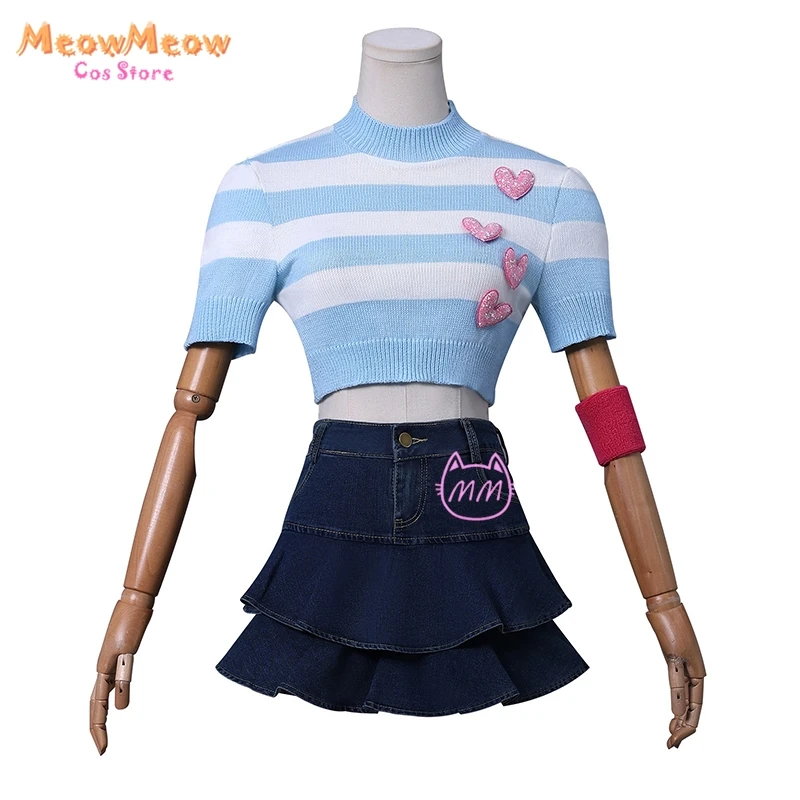 Anime Cartoon Princess Cos Bloom Cosplay Costume wig Skirt Adult Women Girls Clothes Halloween Party Club Dress-up Blue Suit view 6