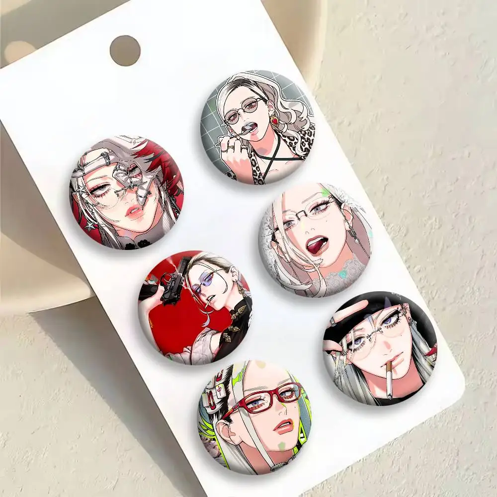 

Gokurakugai Tao Saotome Button Pins Backpack Clothing Decor Brooch Badge Jewelry Gifts for Kids