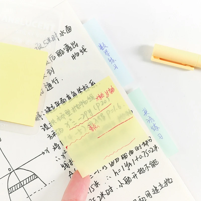 Цветной липкий блокнот, мини прозрачный цветной блокнот для записей, принадлежности для записей для взрослых