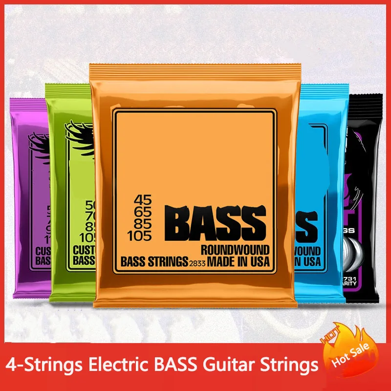 4-Strings Heavy Metal Rock Electric BASS Guitar Strings Set 2832 2834 2835 2833 .45 .65 .85 .105 Nickel Wound Guitar Rope New