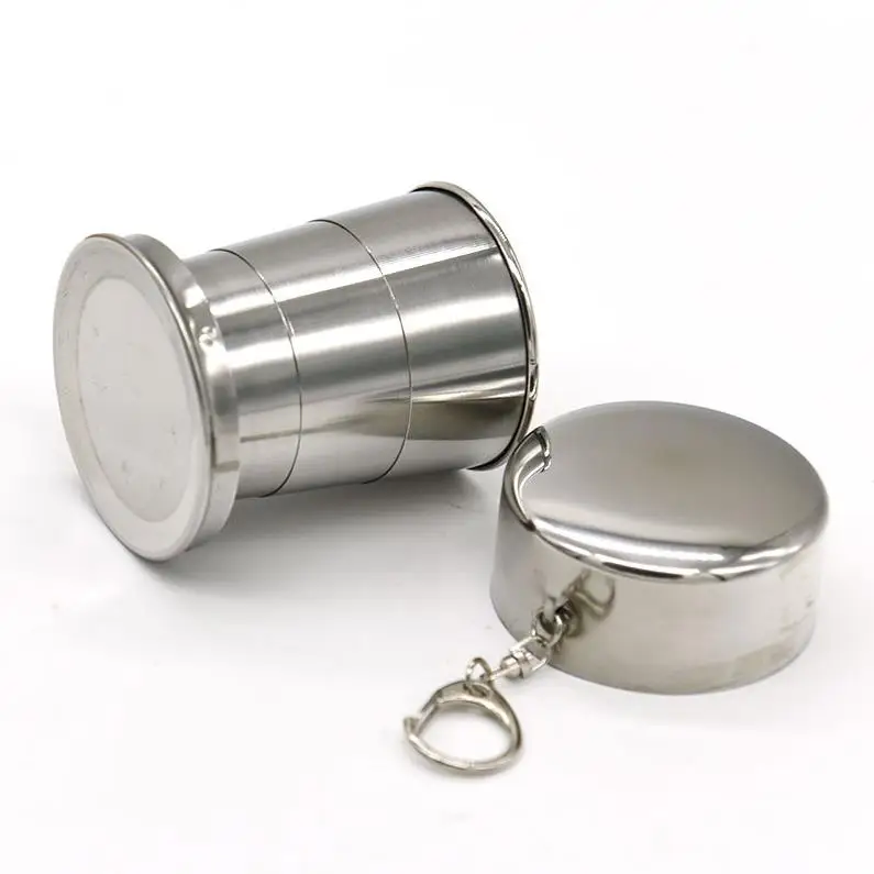 Foldable Drinkware 240ml Stainless Steel Folding Telescopic Collapsible Water Cup Beer Mug Outdoor Travel Camping ni617