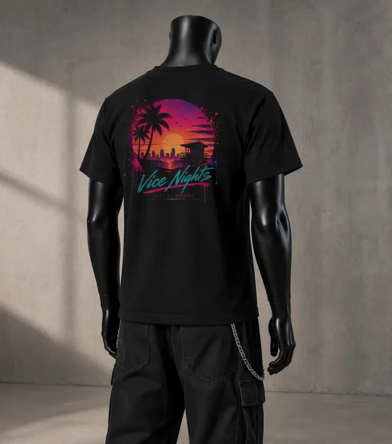 2026 GTA VI Grand Theft Auto 6 T-shirt Vice City Game Graphic Print Pure Cotton T-shirt Unisex Gamer Pullover Tops Ins Y2k