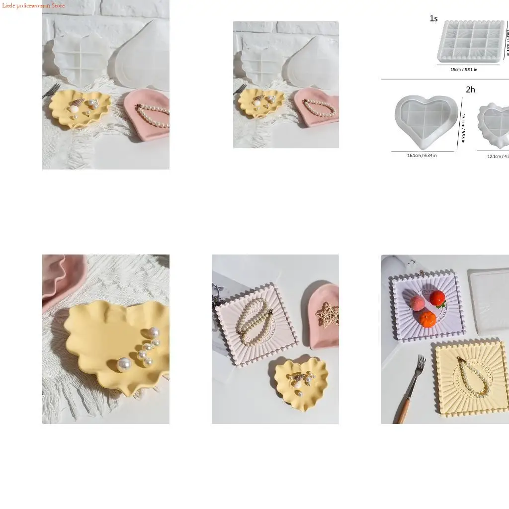 

F92D Sturdy Silicone Mold Creative Tray Molds For Creating Square Heart Trays In Resin Plaster Crafts