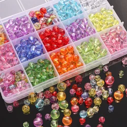 50-200Pcs 10/8/6mm Multi Color Acrylic Clear Round Beads Loose Spacer Beads For DIY Bracelet Necklace Jewelry Making Accessories
