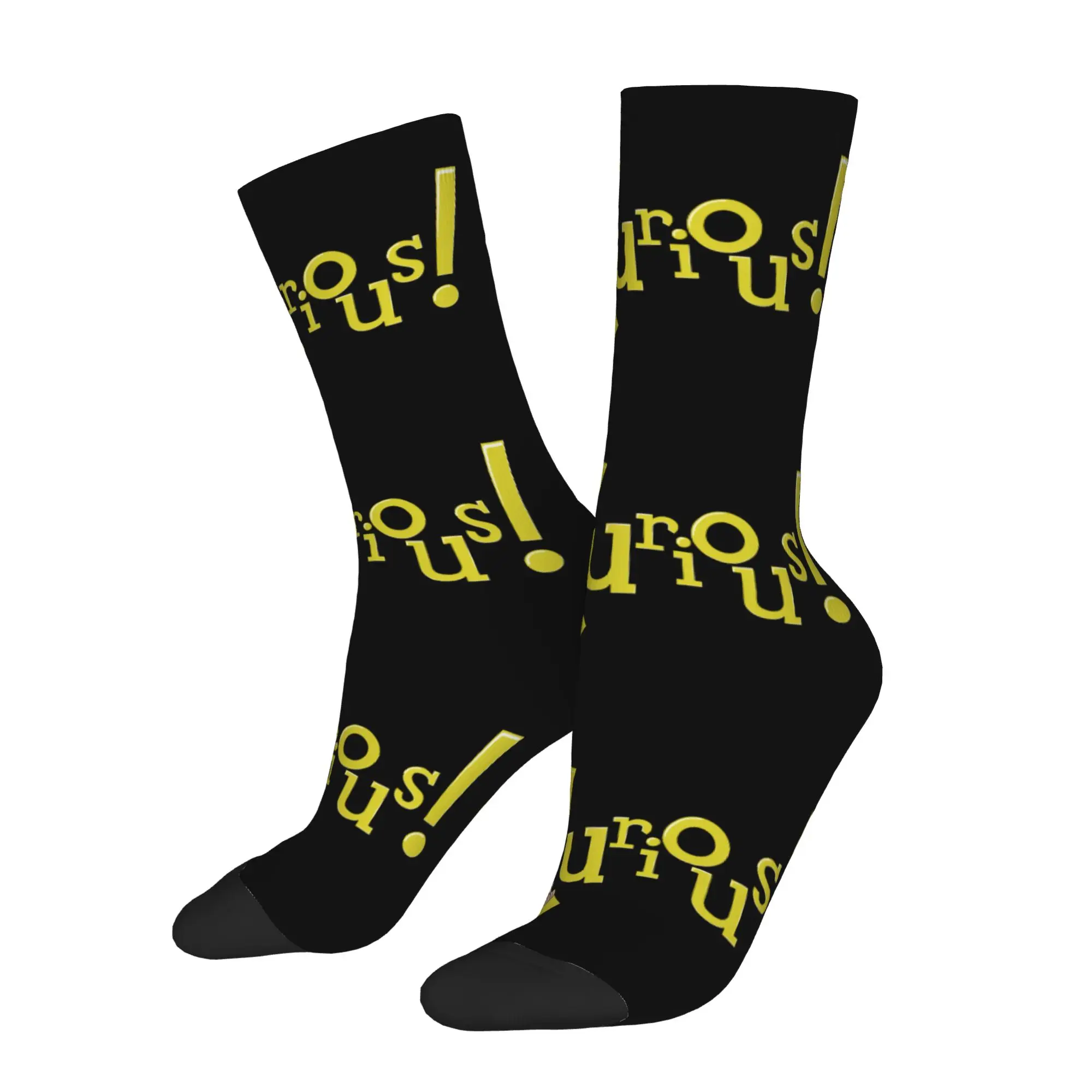 1 Pair Funny Happy Men's Sock Best Friend Retro Harajuku Curious Monkey G-George Hip Hop Novelty Casual Sock