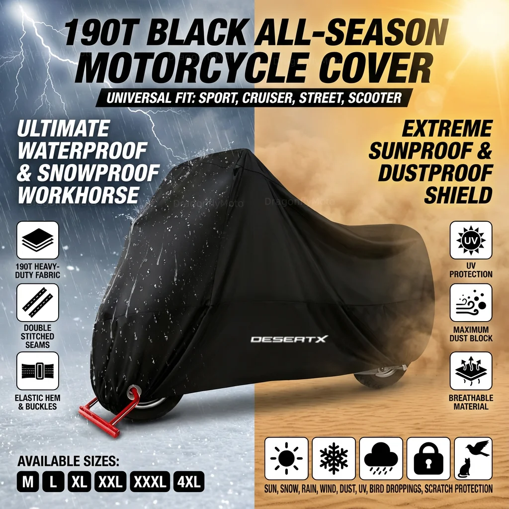 

For Ducati Desert-X DesertX 2026 2025 2024 2023 2022 190T Waterproof Motorcycle Covers Motors Dust Rain Snow UV Protector Cover