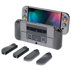 PlayVital AlterGrips Split Design Protective Case Ergonomic Hard Shell for NS Switch OLED - SNES Classic EU Classic Styles
