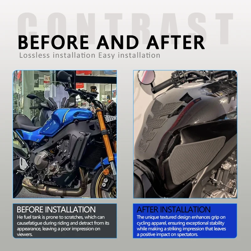 New Motorcycle Texture Tank Pads Protector Stickers Decal Knee Side Fuel Traction Pad For Yamaha XSR900 XSR 900 xsr900 2022 2023