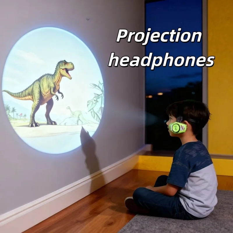 سماعات رأس إسقاط مثبتة على الرأس قابلة للتعديل - ألعاب تعليمية وترفيهية للأطفال بالإضافة إلى f
