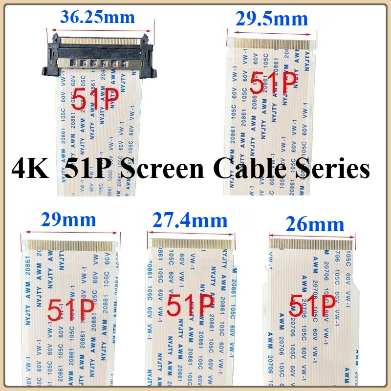 

1Pcs/lot 4K-51Pin 41Pin HDTV LVDS TV Ribbon Cable AWM 20861 20706 105C 60V VW-1 TCL Konka Hisense Skyworth Changhong Haier Sea