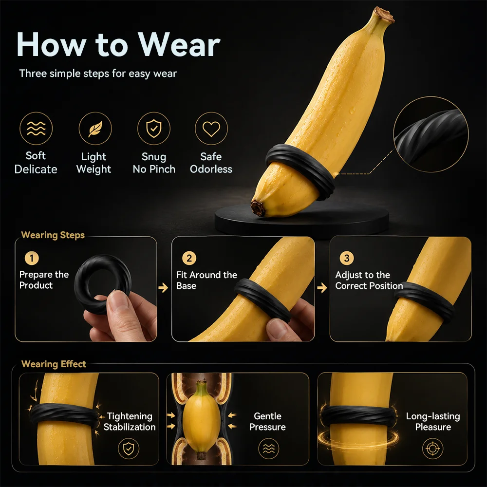 New Cock Ring for Men Liquid Silicone 3D Textured Penis Ring Soft Stretchy Washable Reusable Adult Couples Toy Green Snug Fit - view 5