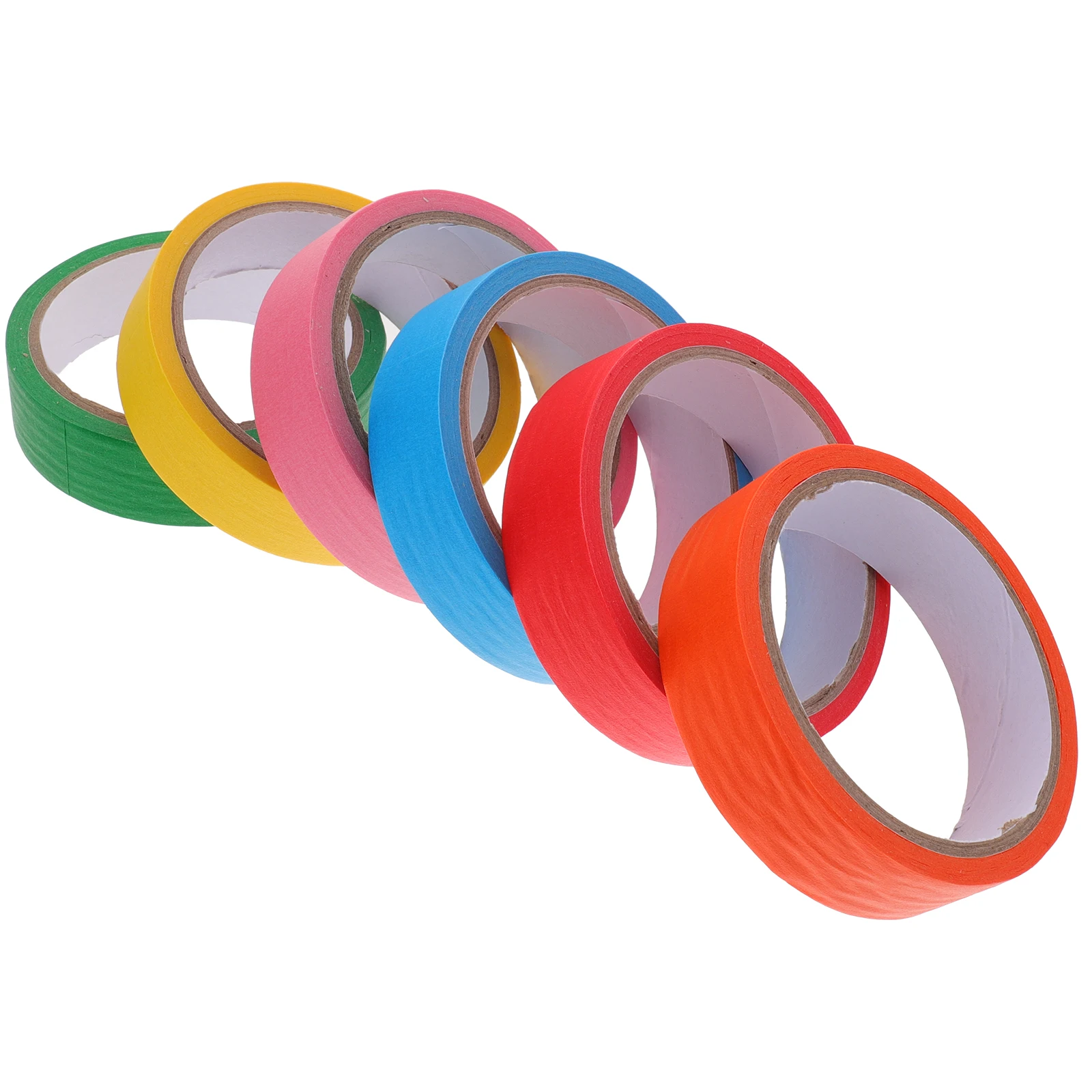 

6pcs 6 Rolls Rainbow Paper Tape Self-Adhesive Decorative Tapes For Diy Scrapbooking Gift Wrapping Art Craft Supplies Strong