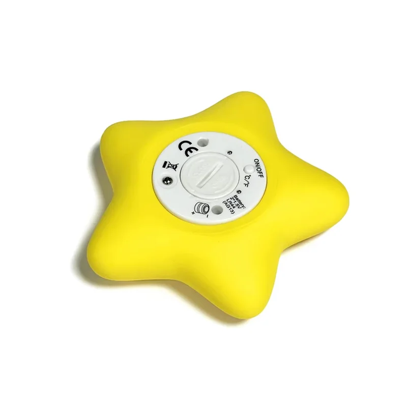 A30F-Baby Bath Temperature Gauge, Yellow Pentagram, Electronic, IP67 Waterproof, Quick & Accurate Measurement