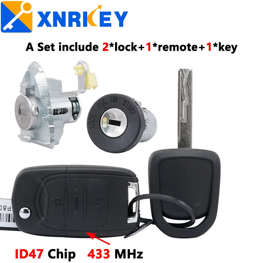 XNRKEY Original Smart Remote for Chevrolet  Car Key ID47 Chip 433Mhz  HITAG3 7961X Chip 3 Buttons for Chevrolet Spare key set