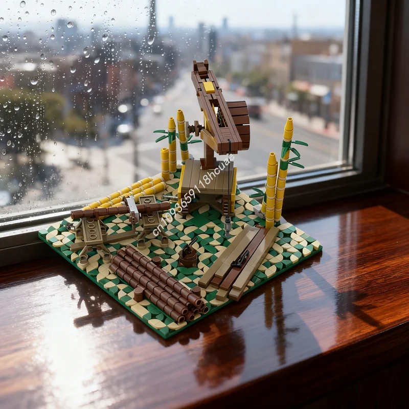 ตัวต่อ MOC 967 ชิ้น ชุดค่ายไม้แห่งยุคอาณาจักร รุ่นเอเชียตะวันออก ของเล่นตัวต่อ ชุดสร้างสรรค์ ไอเดียของขวัญคริสต์มาส ของเล่นเสริมพัฒนาการ