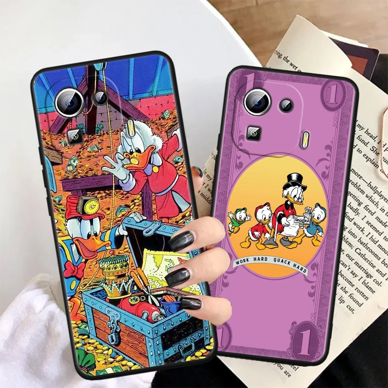 Disney Donald Duck Fashion For Xiaomi Mi 14 13T 13 12T 12 11T 11i 11 10T 10 Pro Lite Ultra 5G Black TPU Phone Case