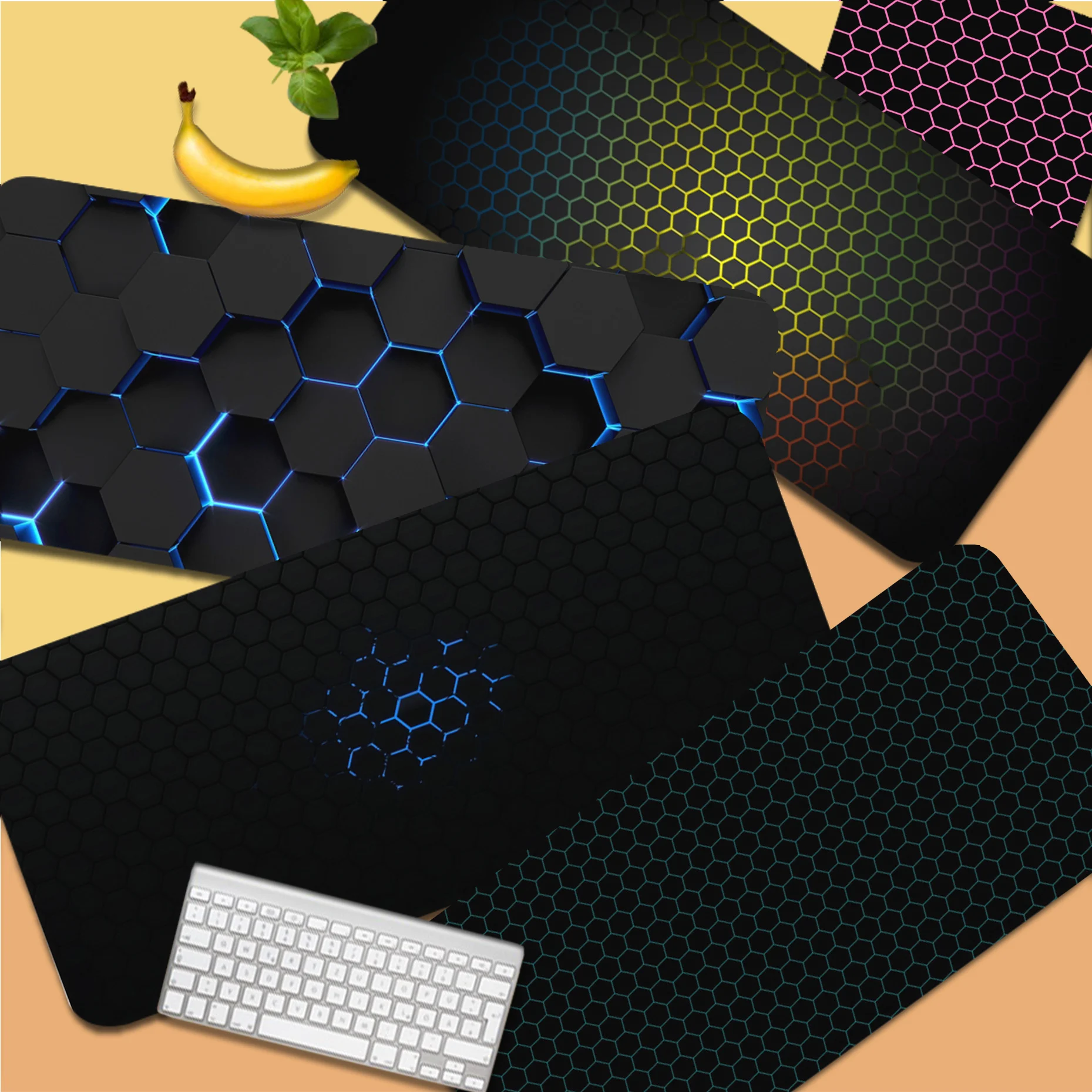 

Honeycomb Gaming Mousepad New Rubber Mouse Durable Desktop Mousepad Size for Game Keyboard Pad for Gamer