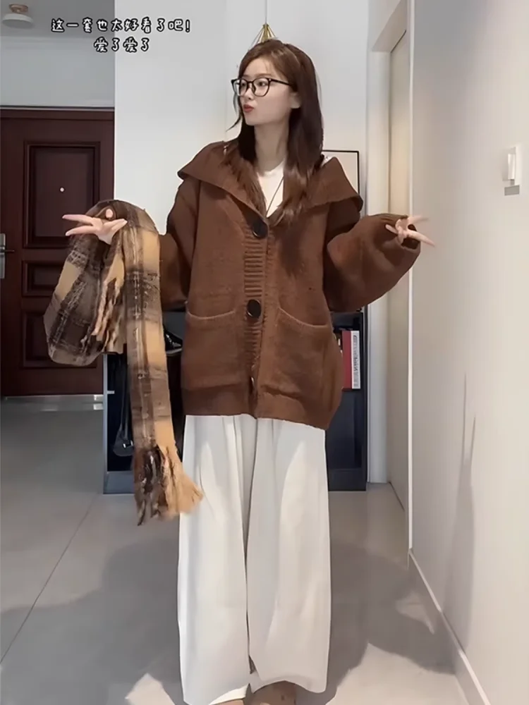 

Свитера Джемперы Кардиганы Женские без пуговиц Полиэстер Лиоцел для поездок на работу Цвет Свободный крой Городская улица Современная крутая модная мода