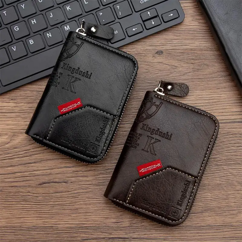 Homefish Vintage Slim Wallet Reißverschluss RFID-blockierend 11 Kartenfächer Retro-Stil Geschenk für Männer und Frauen – Detail 1