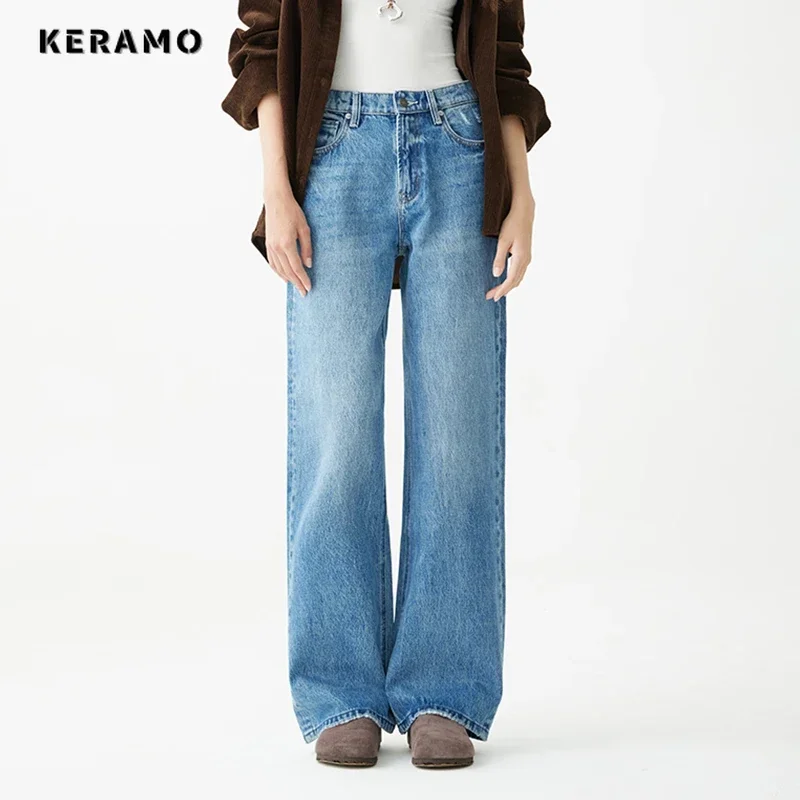 High Street Retro Y2K Baggy 2000s Denim Trouser Washed Vintage Casual Japanese Emo Pants Women's Grunge High Waist Blue Jeans