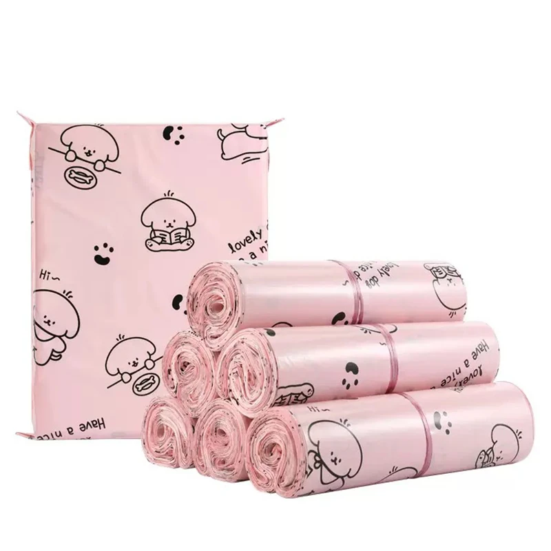 Delivery Shipping Bags 50Pcs Opaque PE Plastic Express Envelope Storage Pink Color Mailing Bags Self Adhesive Seal Courier Bag