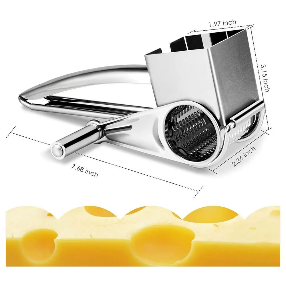 Stainless Steel Hand-Cranked Rotary Cheese Grater Ginger Shredder Kitchen Tool