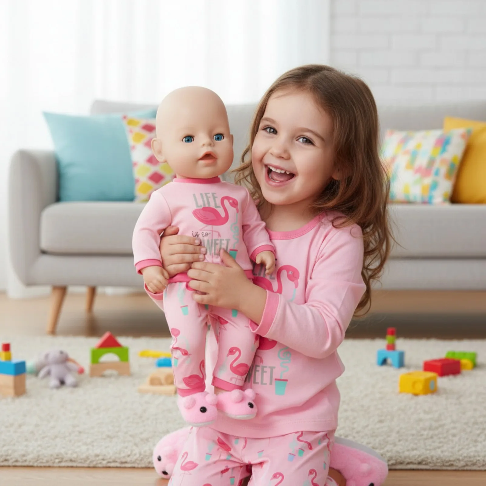 Cute Doll Clothes+Plush Slippers For 43cm Baby Doll Accessories And 18 Inch American Doll Girl's Toys Our Generation image 4