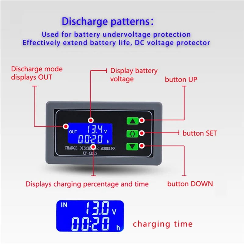 XY-CD63 CD63 30A Módulo de control de carga de batería Protector de batería de apagado completo Protección de voltaje CC