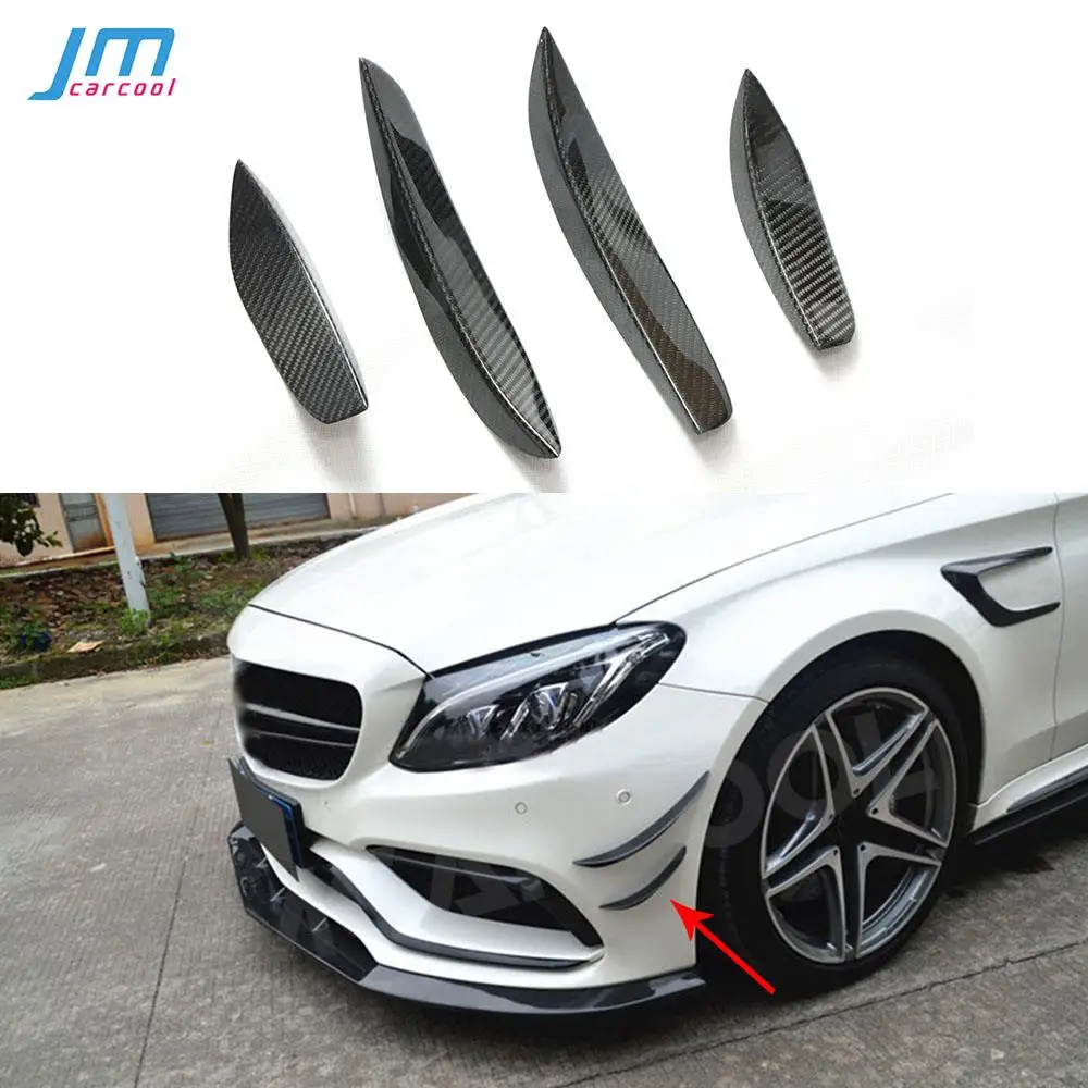 

Carbon Fiber Car Front Bumper Side Splitters Fins Winglet for Mercedes Benz C Class W205 C63 AMG C205 C300 Sedan Coupe 2015-2017