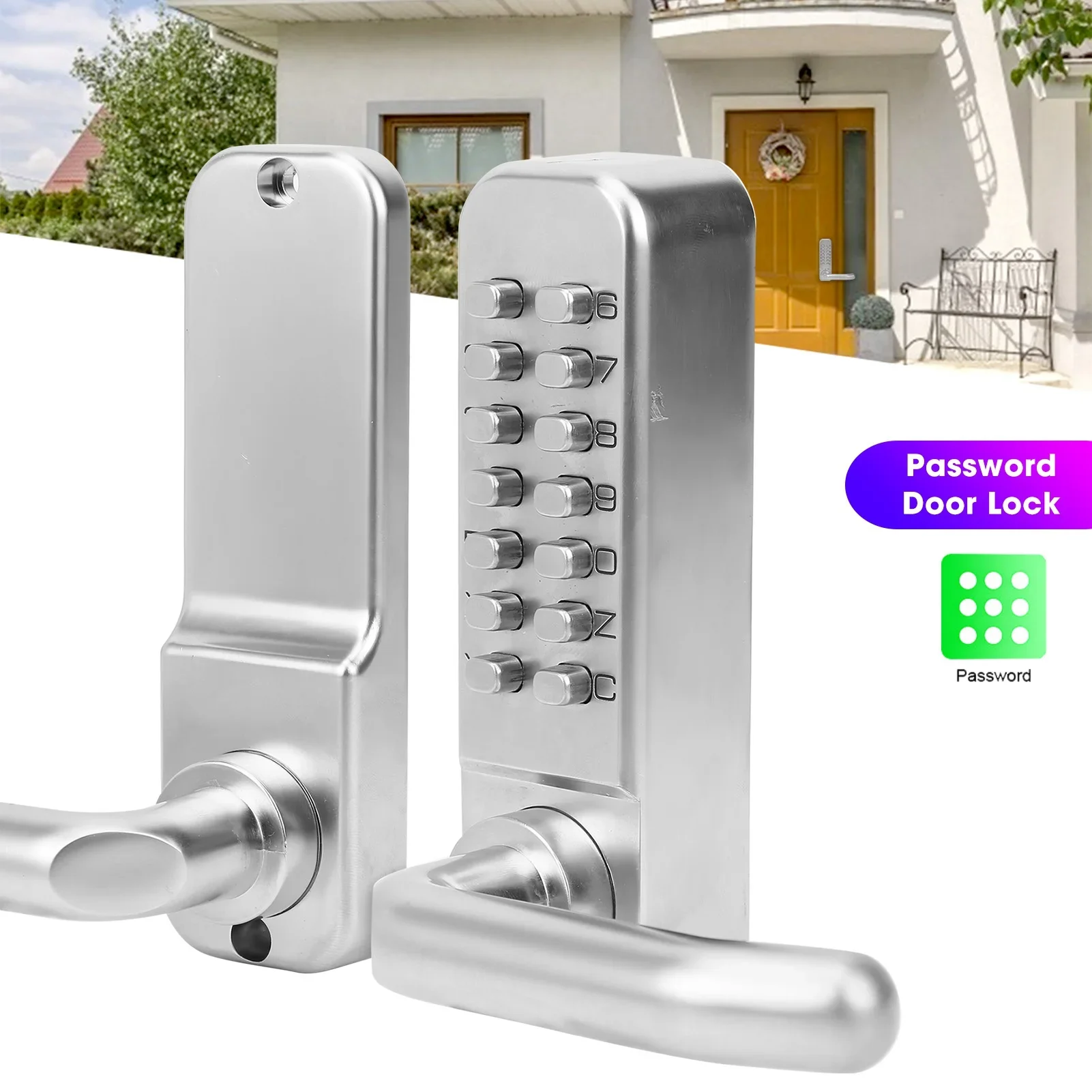 Security Device Keyless Entry Smart Mechanical Door Lock Digital Password Entry Non‑Power Anti‑Theft Safety  Access Ttlock