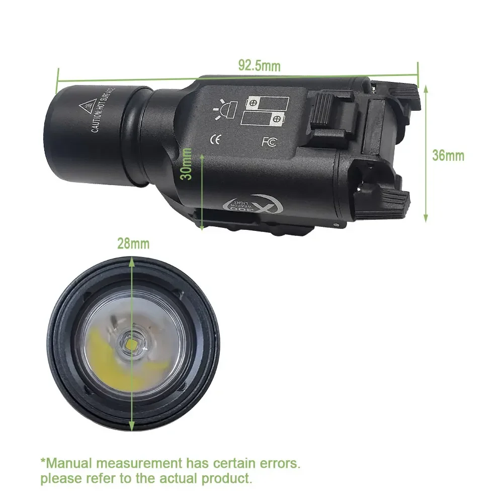 Tactical X300 X300U X300V IR Scout Light with Switch Flashlight Hunting lumen Metal Weapon light  LED Light Fit 20mm Rail