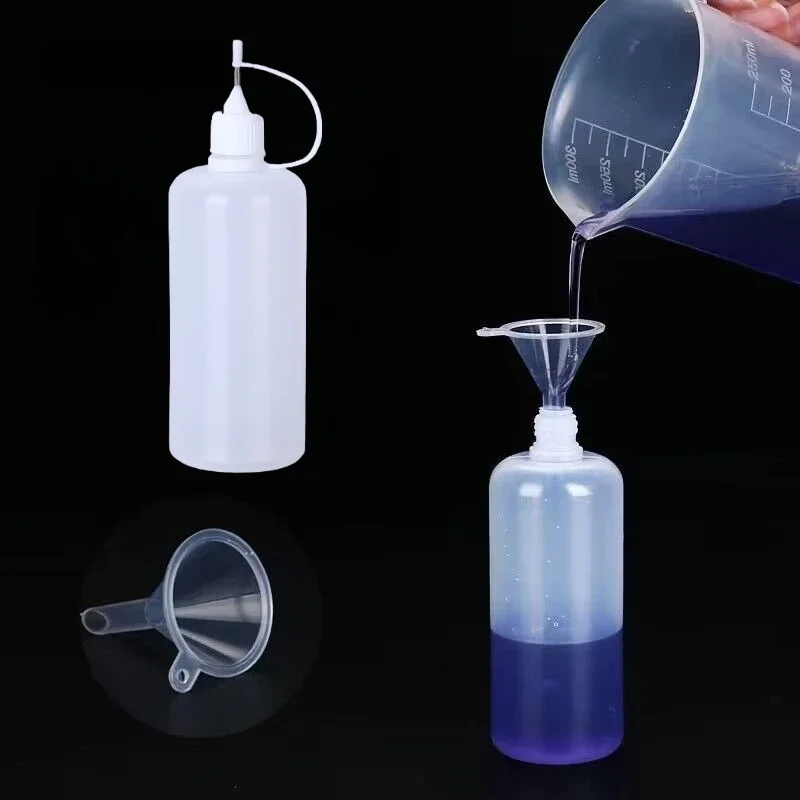 1/3/5 szt. 5ml-100ml Plastikowe Przezroczyste Butelki z Igłą do Kleju Puste Butelki z Kroplomierzem Precyzyjny Aplikator do Kleju DIY