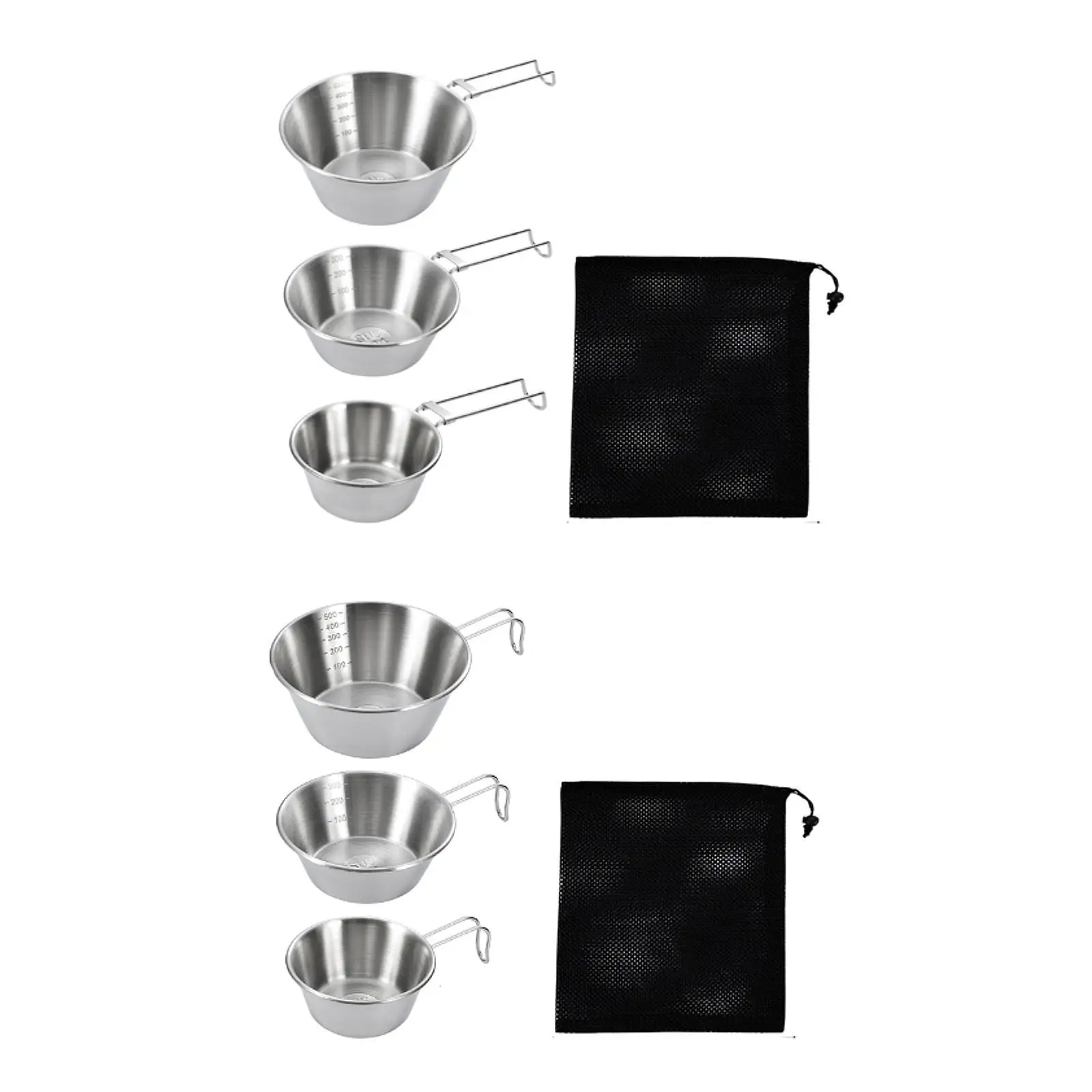 アウトドアでの食事や料理に最適なステンレス製キャンプボウル3個セット