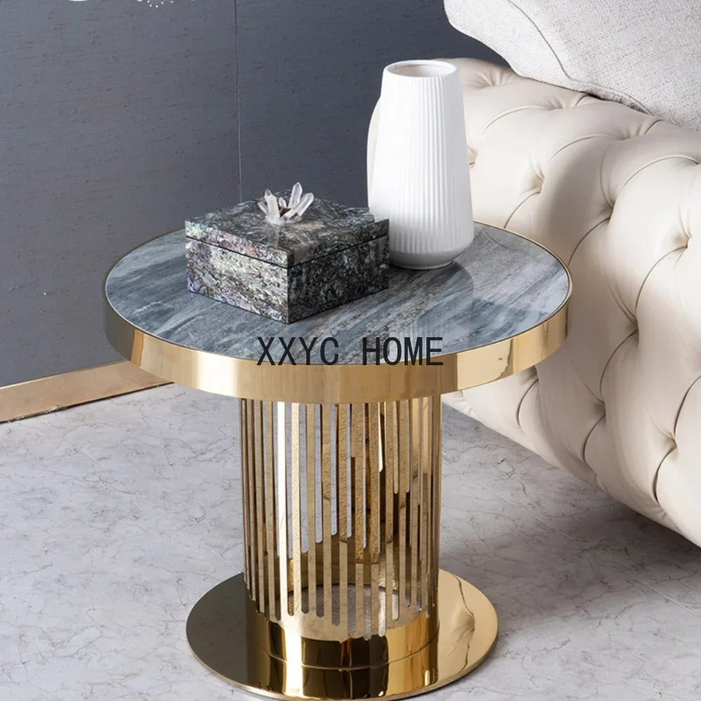 

Modern Light Luxury Imported Stone Plate Corner Table Living Room Sofa Side Table
