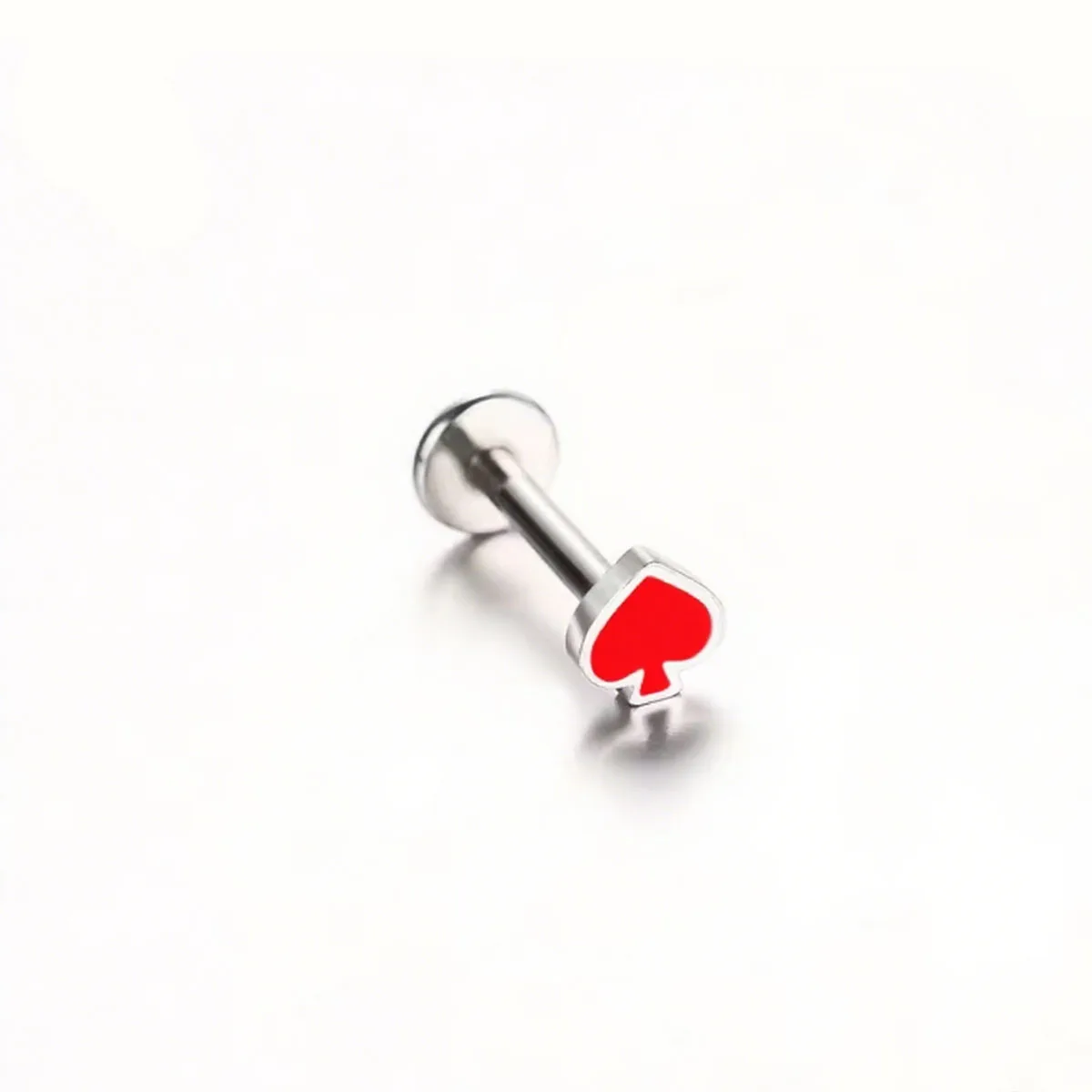 1piece of 16G stainless steel lip nail black peach, red peach, plum blossom-shaped ear cartilaege and screen bone spiral punctur
