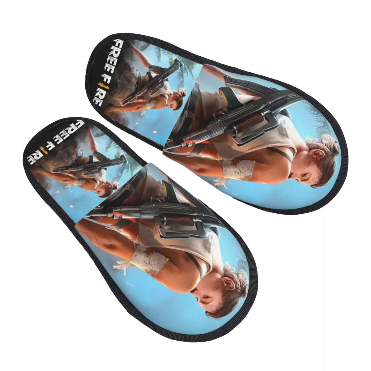 Custom Garena Free Fire Game Memory Foam Slippers Women Comfy Warm House Slippers