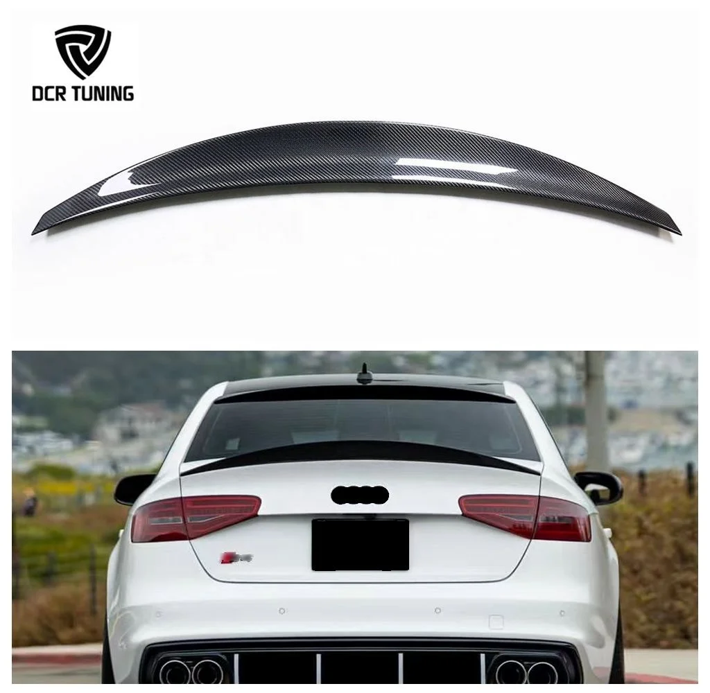 

Carbon Fiber Rear Spoiler HK Style For Audi A4 2009-12 Trunk Wing Carbon Exterior Body Kit Factory Supply