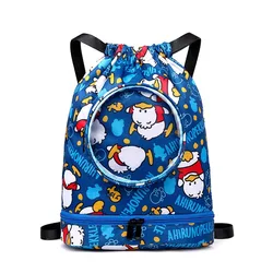 Children Waterproof Swimming Backpack Boys Girls Adjustable Sports Dry Wet Storage Bag Schoolbag for Outdoor Pool Beach