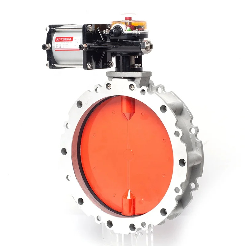 Pneumatic Dust Butterfly Valve V2FS Double/single Flange DN100-600 Powder Cement Mixed Aluminum Alloy V1FS