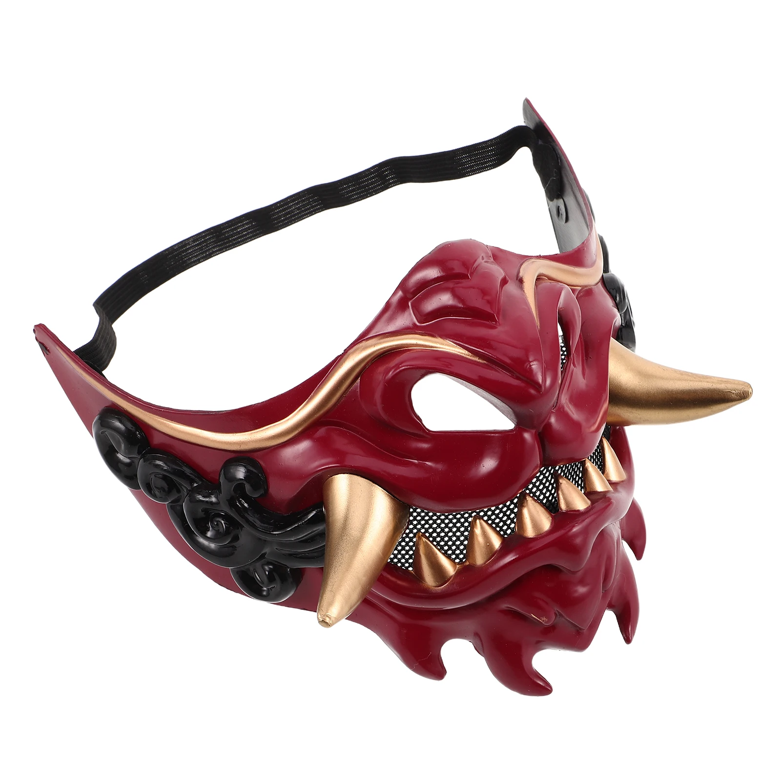 

1pc Japanese Samurai Mask For Men Devil Mask Halloween Carnival Party Costume Props Plastic Demon Mask Halloween Party Dress Up